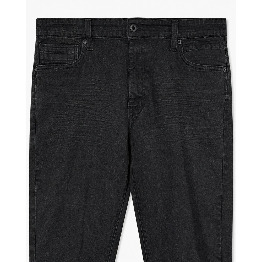 Kenneth Cole New York Mens Tapered Fit Jeans Washed Black 40x32 Denim Pants